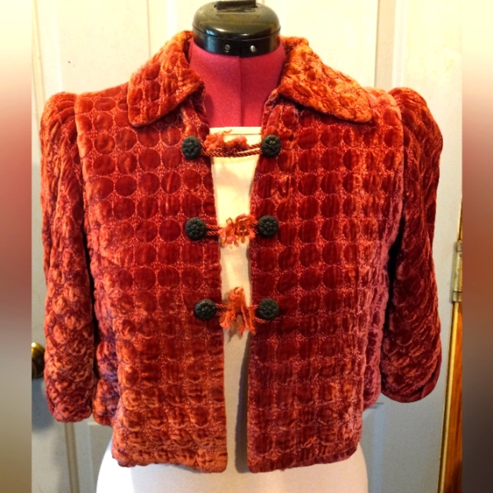 Vintage velvet jacket with tassels